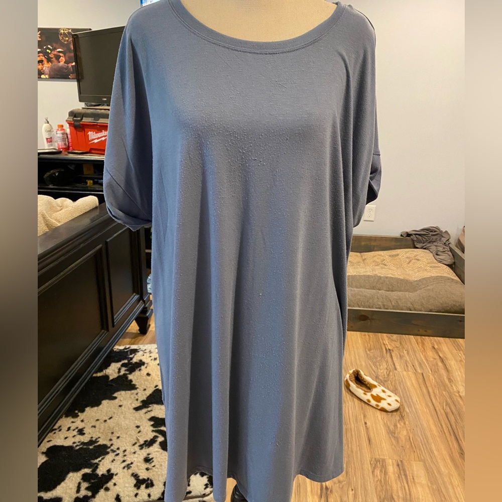 Blue short sleeve piko shirt